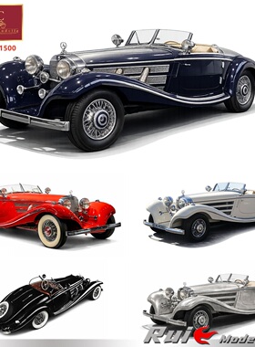 预1:18 CMC奔驰500k Roadster特定版限量1500收藏摆件汽车模型