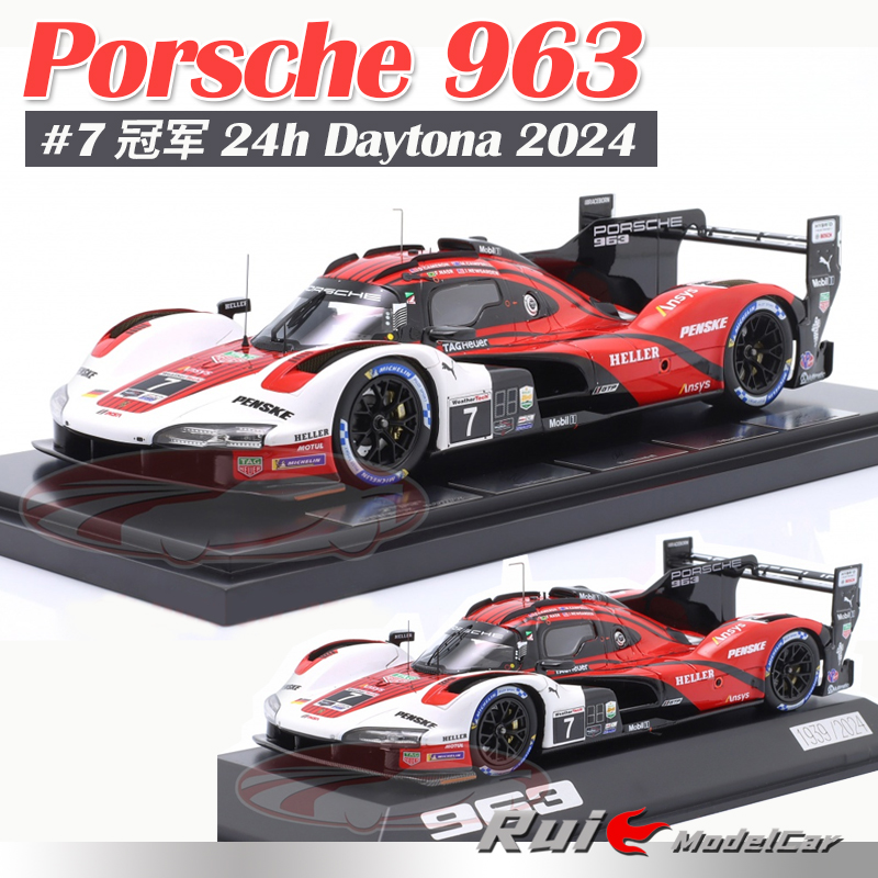预1:43/18 保时捷原厂963 24H Daytona 2024胜利彭斯克赛车模型