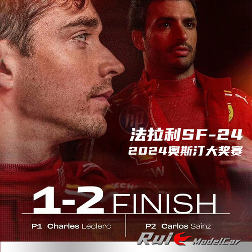 预1:43/18 LookSmart法拉利SF24 2024美国站奥斯汀勒克莱尔F1车模