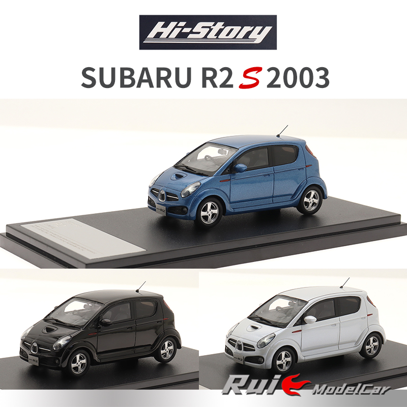 1:43 Hi-Story斯巴鲁SUBARU R2 S 2003合金仿真汽车模型摆件