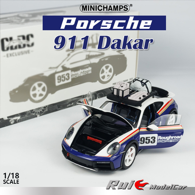 1:18 迷你切保时捷Porsche 911 Dakar 2023合金全开汽车模型摆件
