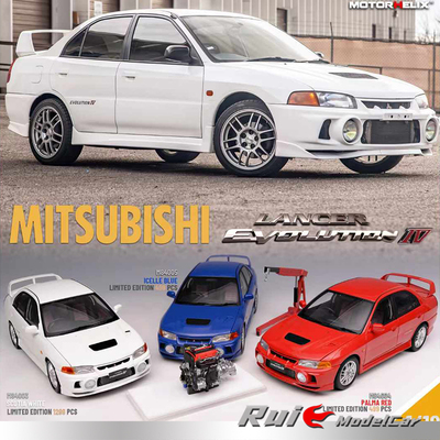 1:18 MOTORHELIX三菱蓝瑟Lancer EVO IV限量汽车模型摆件