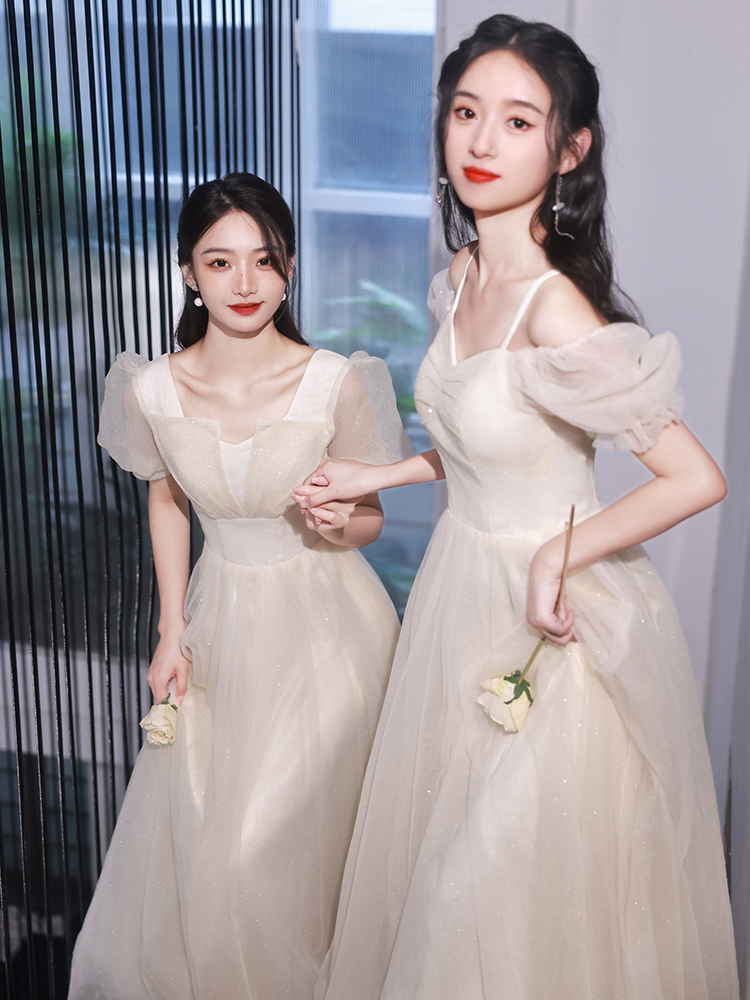 出租赁伴娘服2025新款女士长裙礼服闺蜜姐妹装显瘦修身婚礼晚礼服