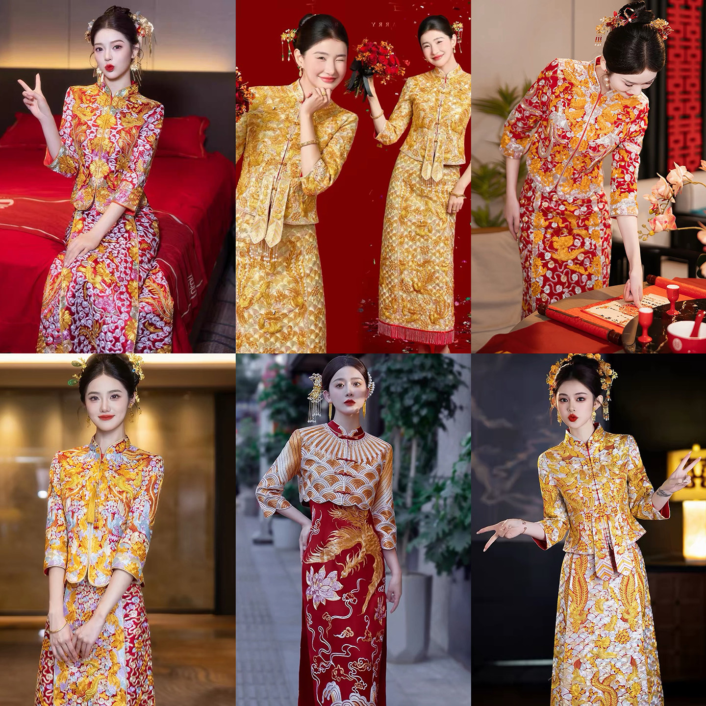 出租龙凤褂新娘中式婚礼重工褂皇租赁小个子大码秀禾服中式嫁衣