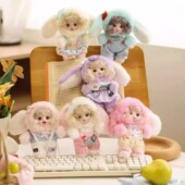 潮玩家族新款 毛绒玩具公仔书包包挂件挂饰可爱卡通毛绒搪胶脸娃娃