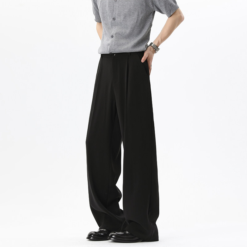 妈个鸡妈MGJM美式老钱风痞帅潮流冰丝凉感腰带设计直筒西裤休闲裤,男装,休闲裤,淘宝优惠券,粉丝福利购,淘宝优惠卷