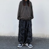复古迷彩街头大口袋宽松休闲裤 妈个鸡妈 裤 工装 男女潮 韩国ins秋季