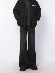 子潮 男女宽松裤 妈个鸡妈MGJM街头巴家复古微喇牛仔裤 显瘦磨白长裤