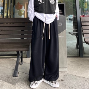 妈个鸡妈 韩国ins秋季日系纯色阔腿休闲裤灯笼裤宽松运动裤男女潮
