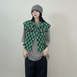 妈个鸡妈 ins嘻哈四季百搭棋盘格子无袖马甲宽松休闲坎肩外套男女