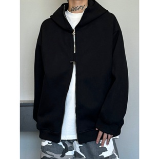 妈个鸡妈MGJM秋冬美式重磅华棉双拉链连帽卫衣宽松男女帽衫外套潮