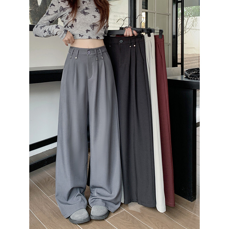 妈个鸡妈MGJM设计感直筒高腰垂感西裤秋季宽松拖地裤子男女休闲裤,男装,休闲裤,淘宝优惠券,粉丝福利购,淘宝优惠卷