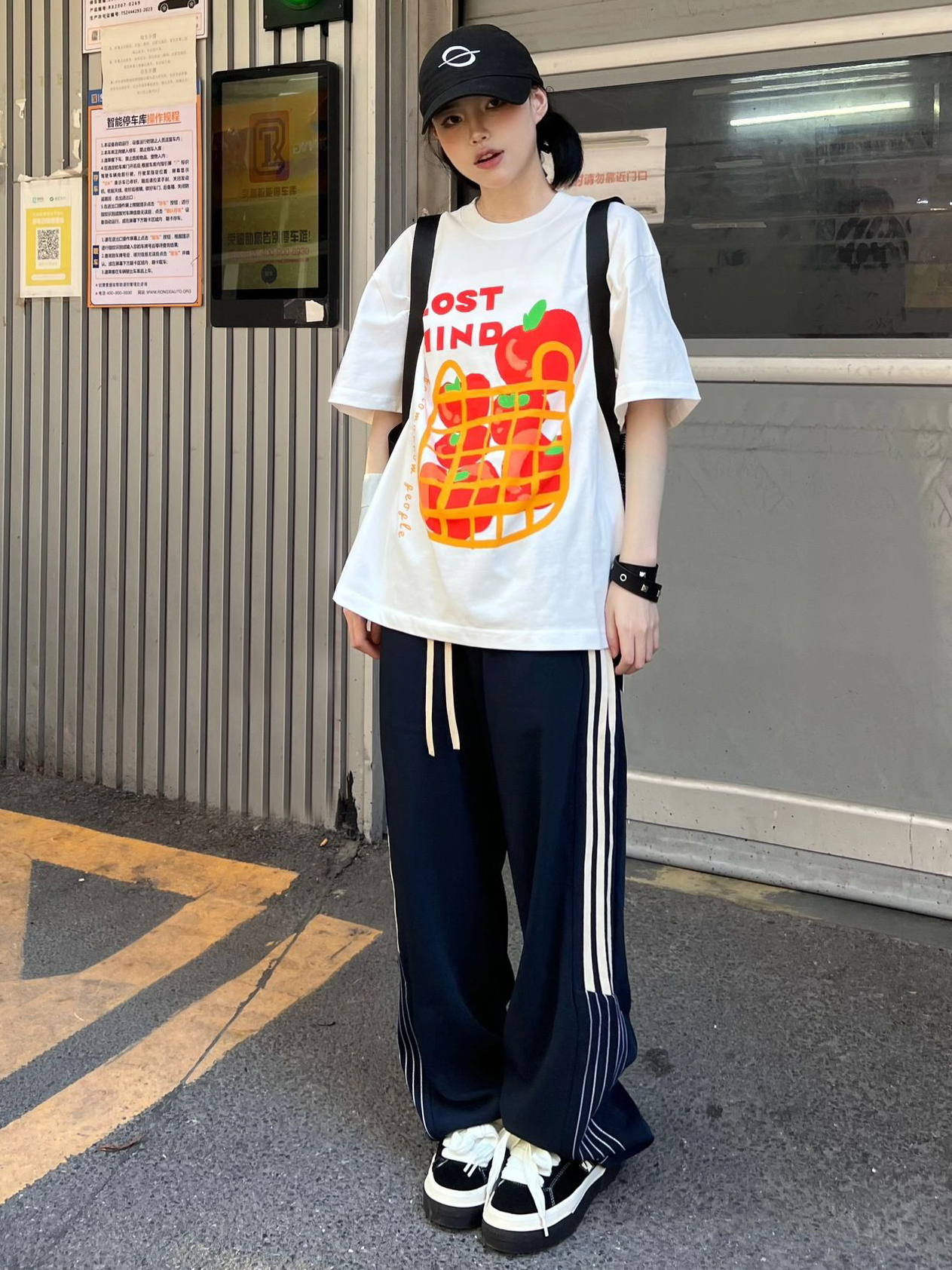 妈个鸡妈 ins美式运动裤潮牌条纹情侣休闲裤夏季男女直筒宽松裤子