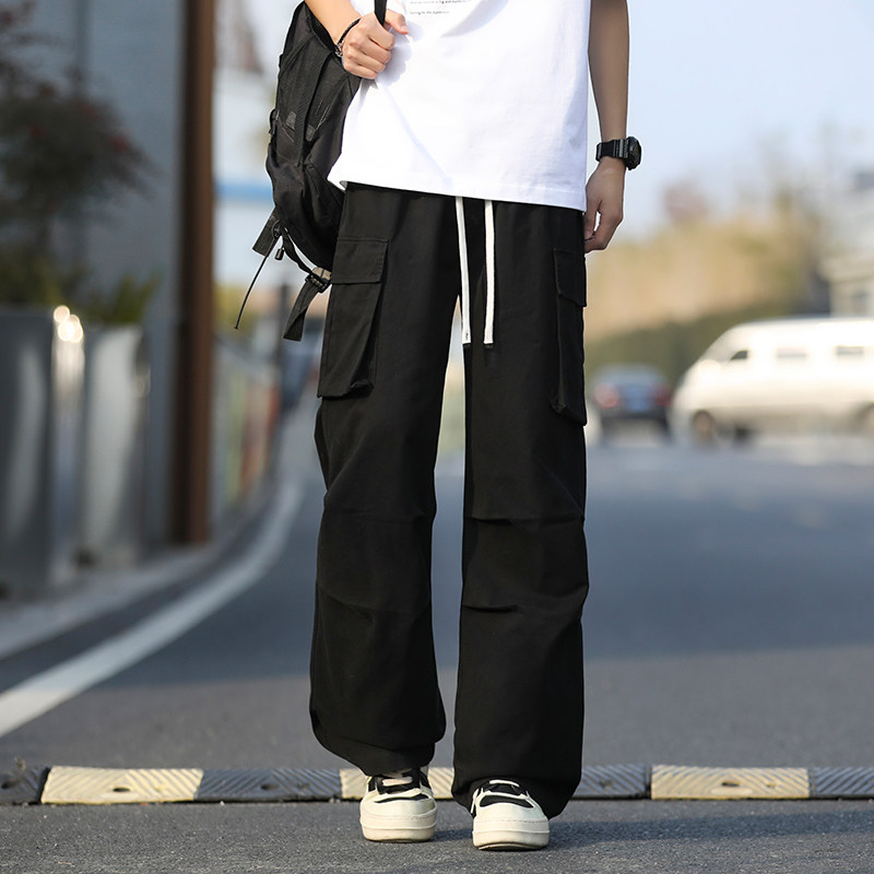 *鸡妈MGJM美式潮牌痞帅多口袋工装伞兵裤休闲裤褶皱抽绳长裤子,男装,休闲裤,淘宝优惠券,粉丝福利购,淘宝优惠卷