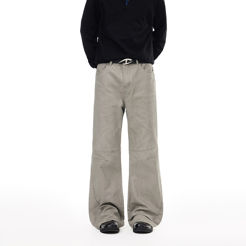 妈个鸡妈MGJM美式复古水洗高街拼接解构设计感vibe微喇休闲裤男女,男装,休闲裤,淘宝优惠券,粉丝福利购,淘宝优惠卷