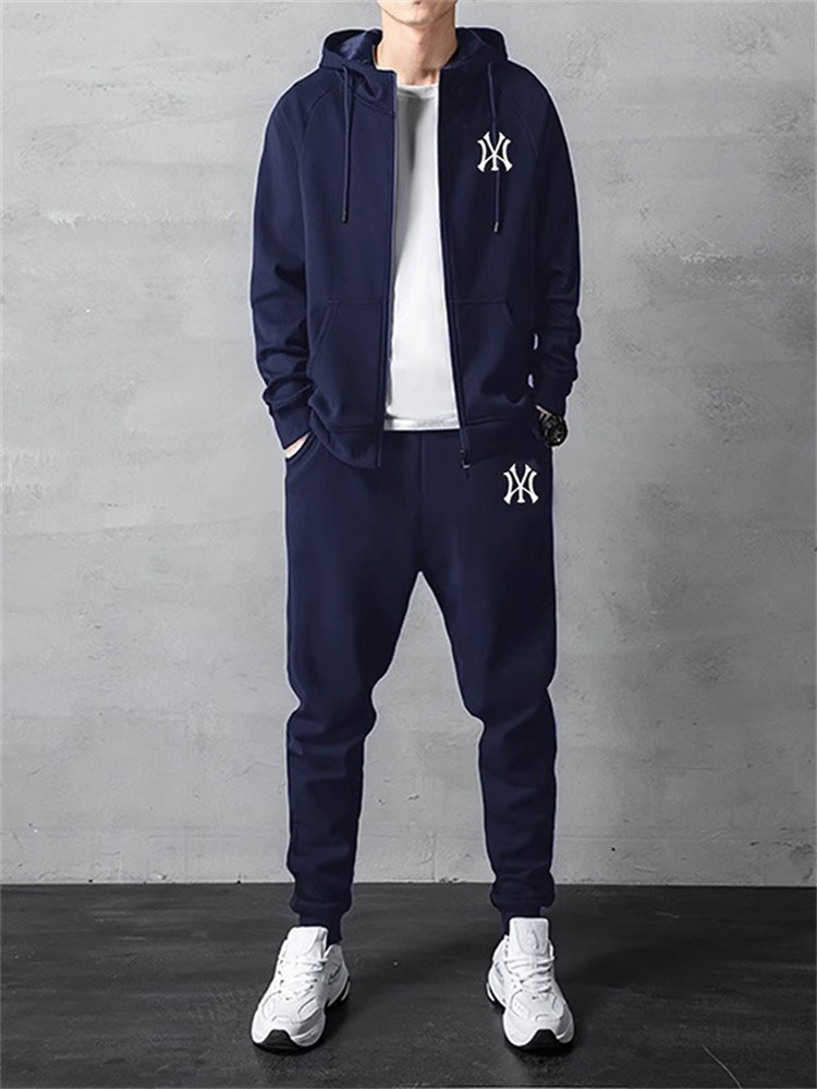 高端开衫连帽运动服休闲套装男士秋冬季2025新款卫裤卫衣外套男装