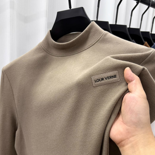 男士 保暖内衣T恤男款 秋衣2025新款 长袖 冬季 高端半高领德绒打底衫