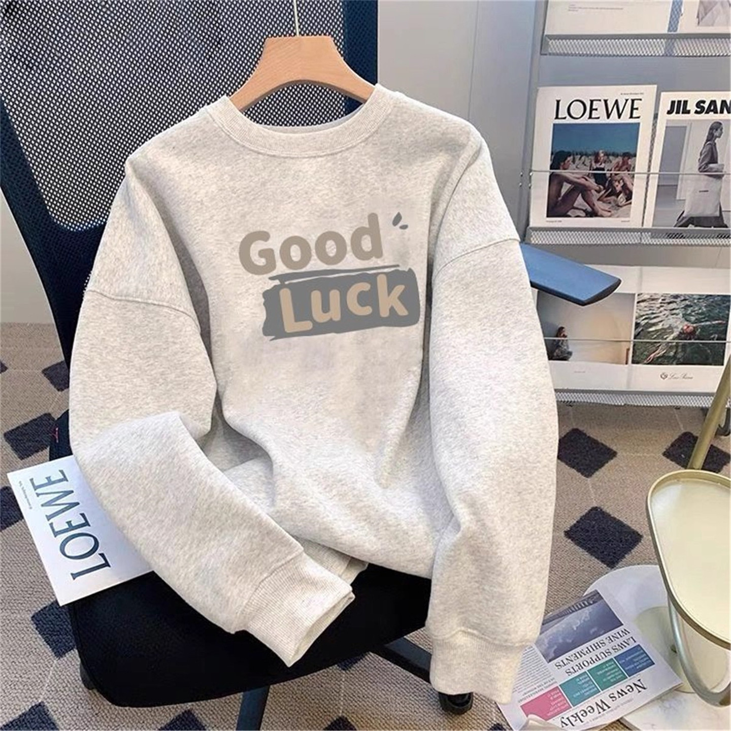 高端加绒加厚纯棉卫衣男士2025新款秋冬季宽松长袖T恤打底衫男款