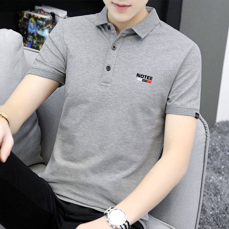 高端纯棉Polo衫男士短袖t恤2025夏季新款绣花翻领长袖Polo衫男士