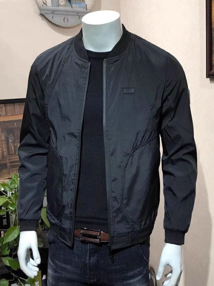 高端纯色开衫夹克外套男士春秋季2025新款潮牌飞行棒球服秋冬男款