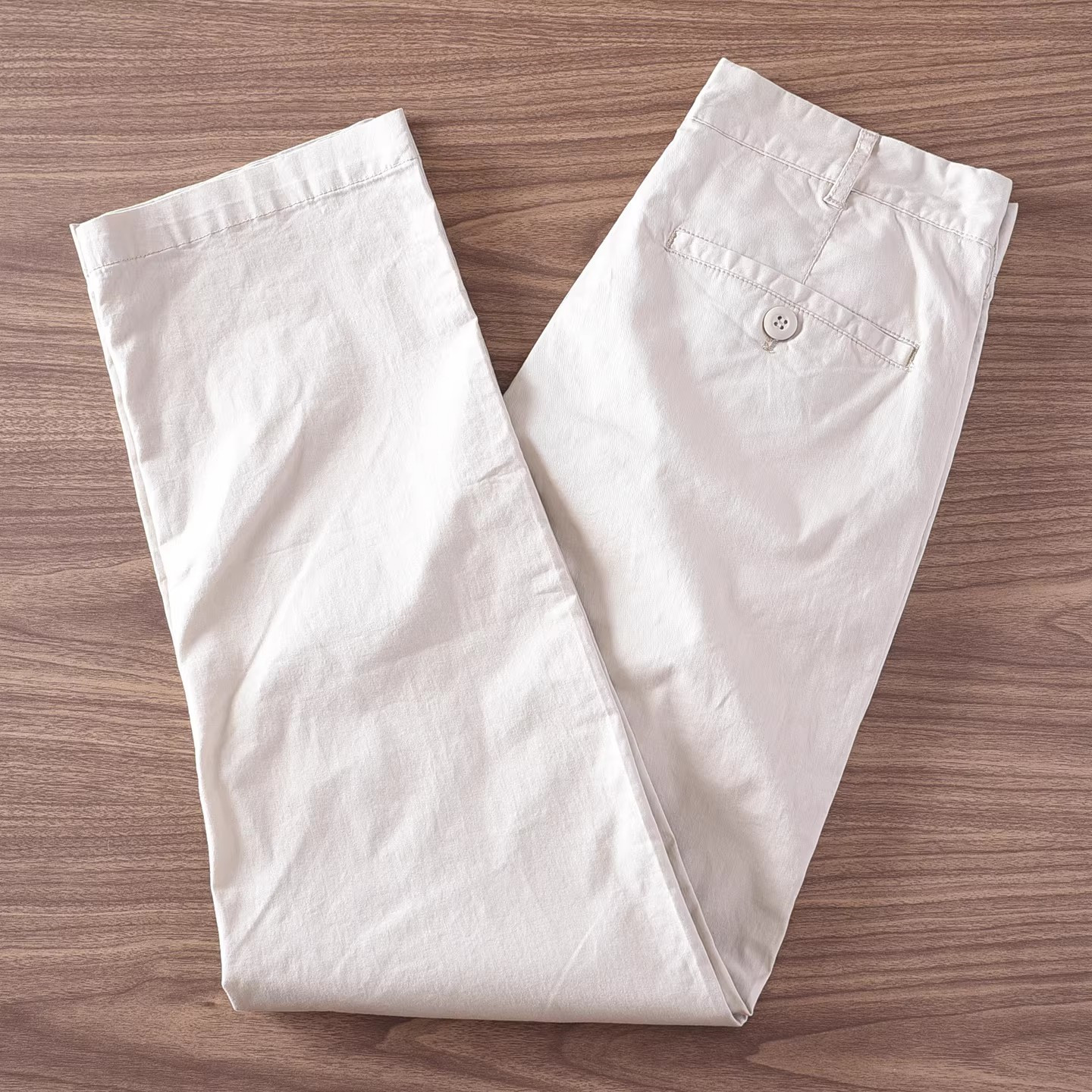 高端浅色直筒休闲裤男士2026新款夏季纯色男裤薄款百搭长裤子男款