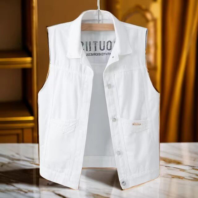 高端牛仔马甲外套2026新款春季潮流百搭坎肩无袖夹克背心外套男款