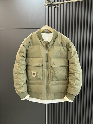 高端棒球领轻薄羽绒服男士冬季2025新款防风加厚保暖夹克外套男款