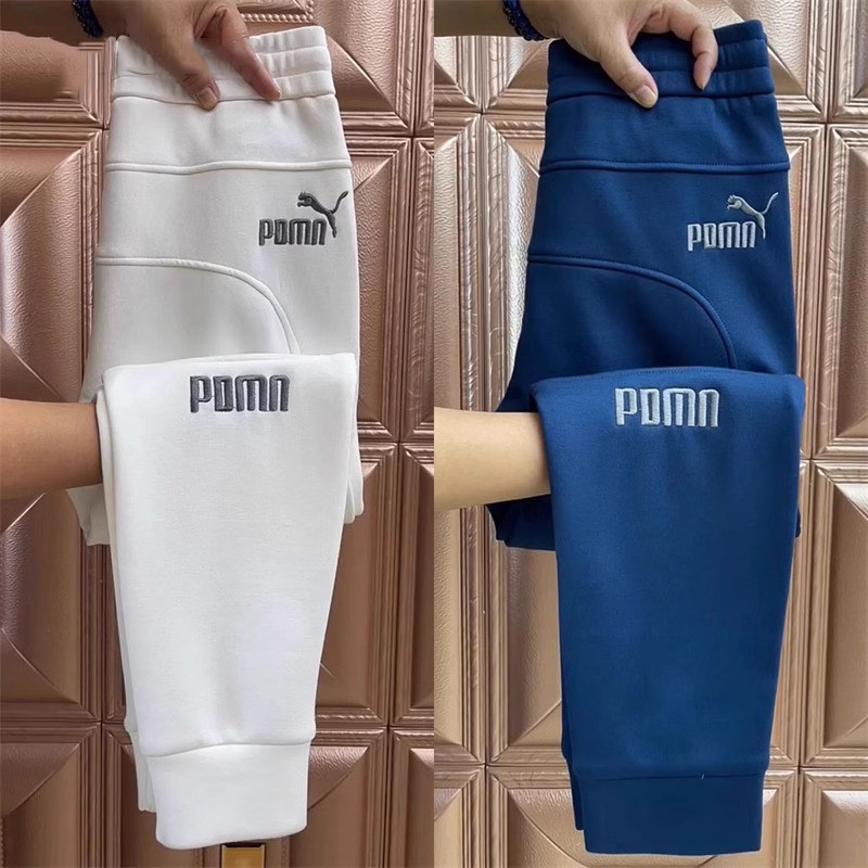 潮牌白色休闲厚棉裤男士春夏季2025年新款束脚运动裤刺绣男裤子男