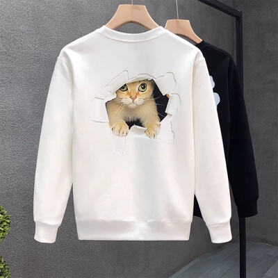 高端加厚加绒卫衣男士秋冬季2025年新款潮牌圆领休闲套头外套男款