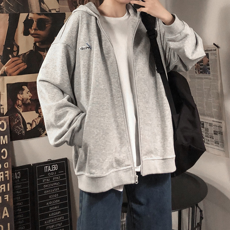 2020卫衣男新款韩版连帽宽松百搭开衫cec慵懒风学生运动外套潮流