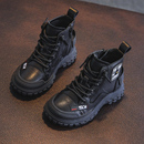 儿童棉鞋 真皮靴子雪地靴冬季 加绒二棉鞋 男童马丁靴2024年秋冬新款