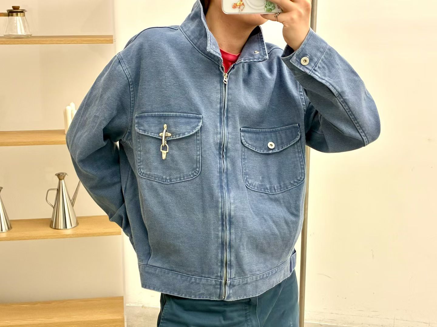 高街男翻领短款休闲夹克