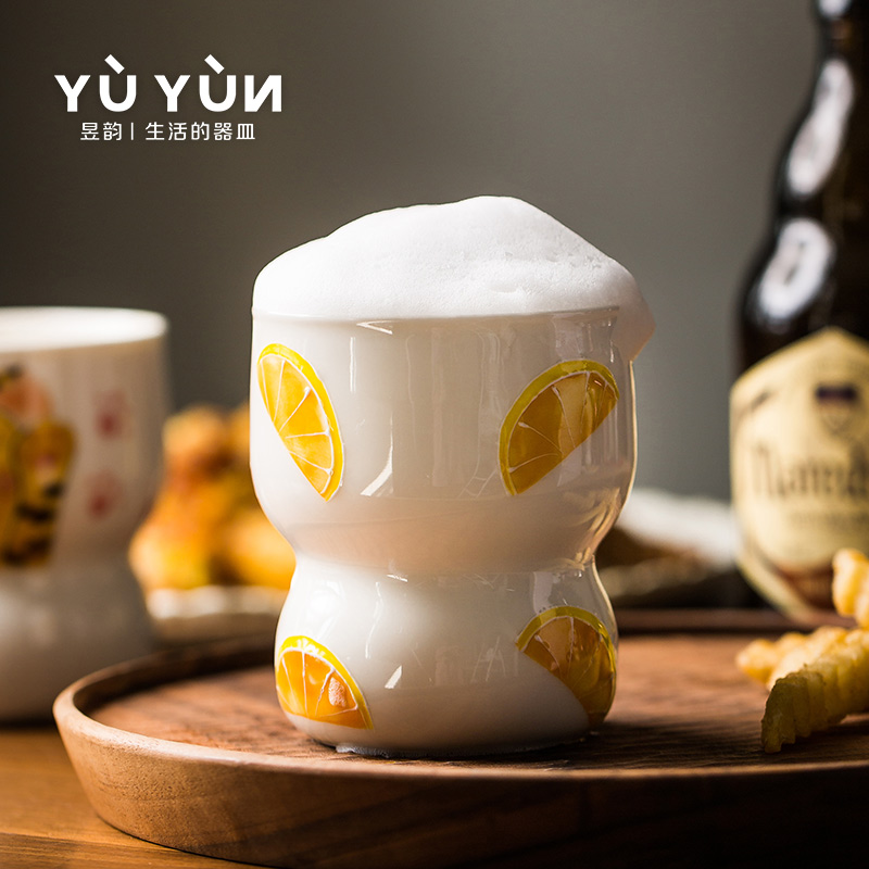 啤酒杯日式手握家用高颜值