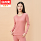 春秋季 宜而爽内衣纯棉秋衣秋裤 圆领打底棉毛衫 全棉白色薄款 女套装