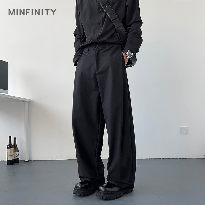 MINFINITY垂感阔腿西裤男秋季潮