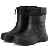 防滑厚底中帮保暖雨鞋 冬季 男加绒防水鞋 EVA高筒棉雨靴钓鱼雪地靴