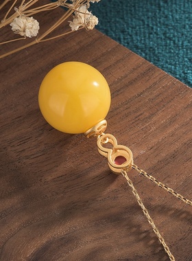 网红带货中国风玉石挂件古装汉服女生琥珀蜜蜡吊坠项链