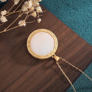 2022年国潮配饰古法镀金珐琅彩虎年生肖仿和田玉吉祥物挂坠项链女