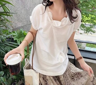 私信询价欧货设计师品牌2025年夏季 上衣半裙 新款 小众设计感衬衫