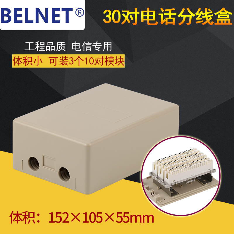 30对电话分线盒 挂墙式语音配线箱 30回电话语音弱电箱含科龙模块