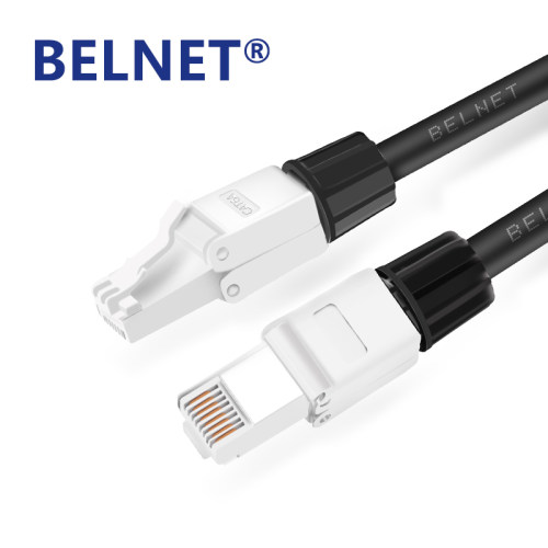 BELNET 家用CAT6A免压水晶头超六类8P镀金RJ45千兆免工具网线接头