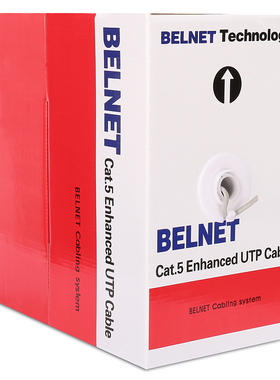 BELNET工程专业级 超五类网线非屏蔽 CAT5E纯铜线芯 灰色 305M