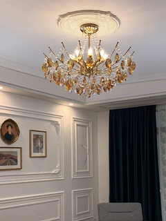 定制轻奢大气客厅水晶灯现代简约欧式餐厅灯美式圆形卧室吸顶灯饰