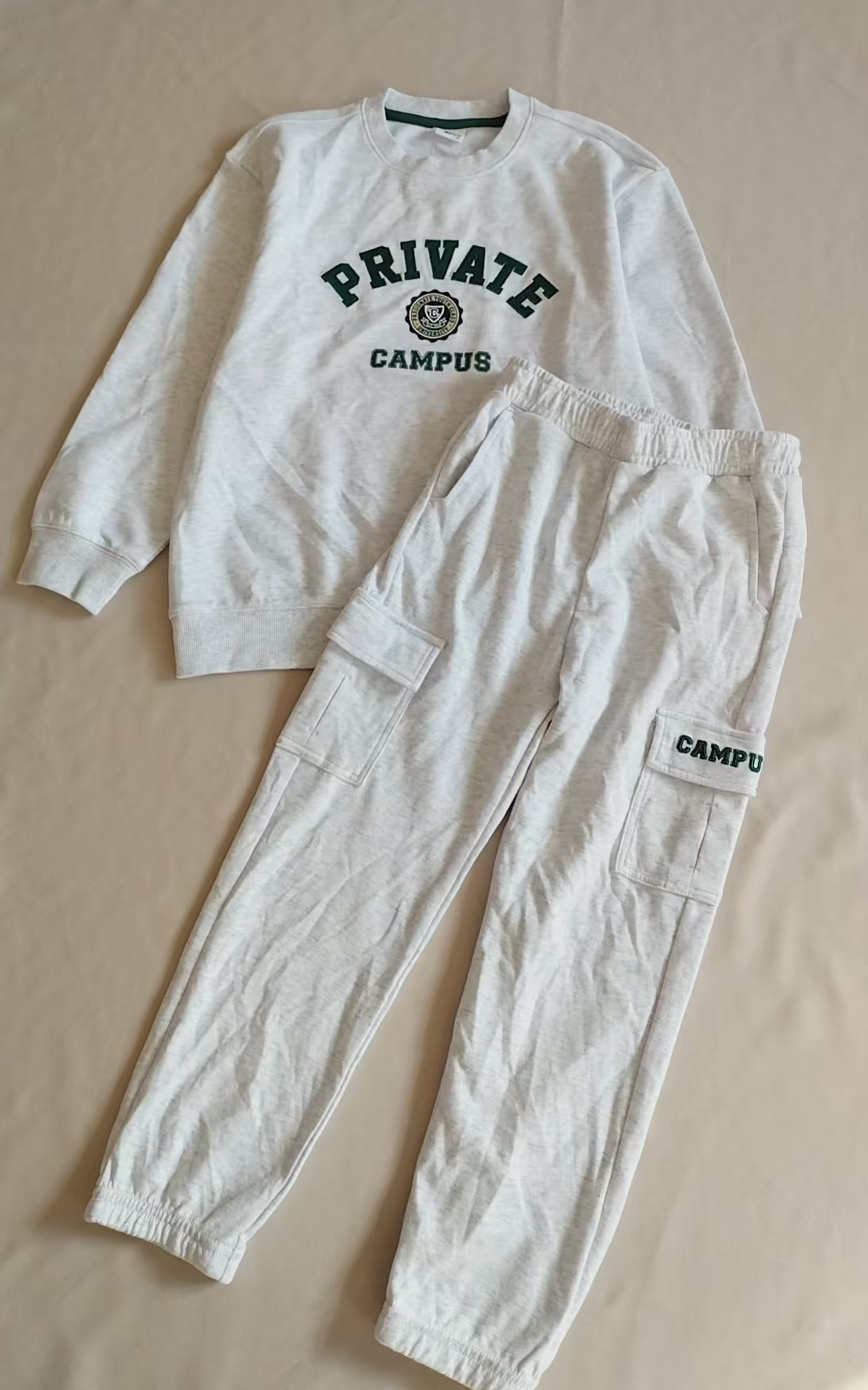 原单尾货春秋季新款儿童休闲百搭卫衣卫裤男女童洋气运动套装