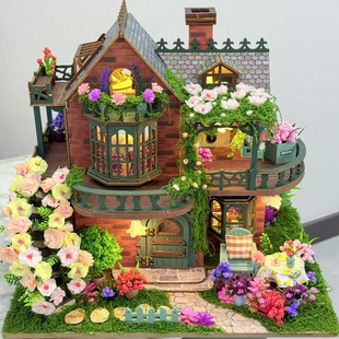 精灵花园diy小屋积木质拼装组装花房模型家居摆件女友生日新年礼