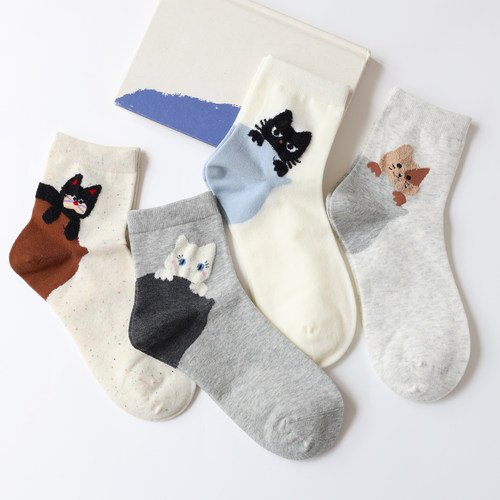可爱猫猫袜子棉质无骨舒适可爱袜