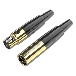 甬威 三四芯mini迷你卡侬公母插头插座 舒尔无线话筒线头戴麦克风小蜜蜂腰包AKG耳机升级音频线卡农焊接插头