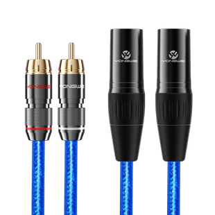 甬威 卡侬头转RCA莲花头音频线双卡农公转双莲花2对2调音台连接线