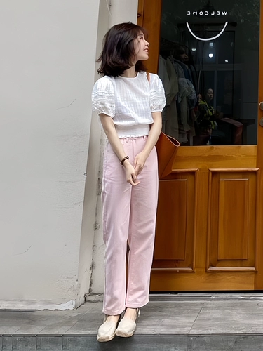 Летняя белая кружевная рубашка, рукава фонарики, французский стиль