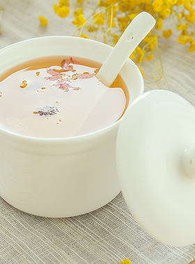 景德镇隔水炖骨瓷白色带盖釉下彩陶瓷炖盅燕窝汤盅儿童蒸蛋碗家用